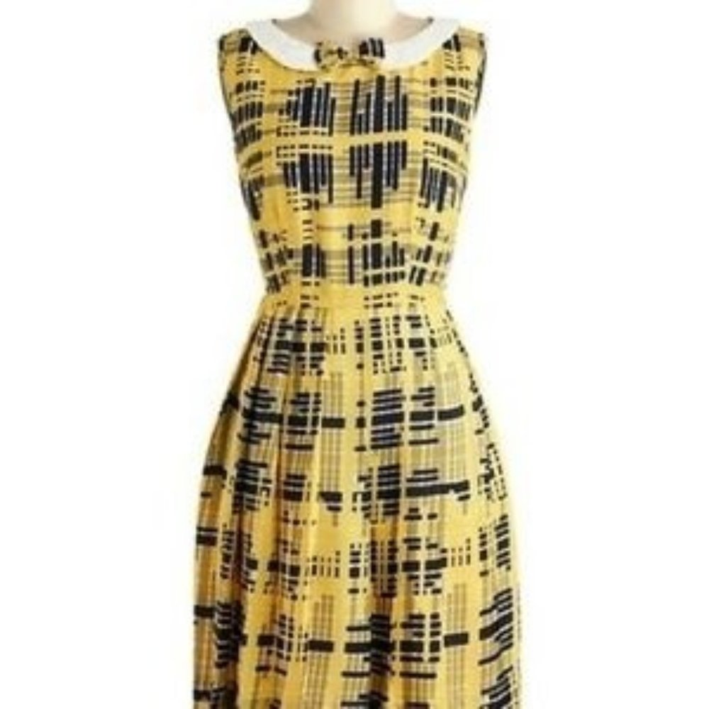 Bea and Dot Modcloth yellow plaid dress